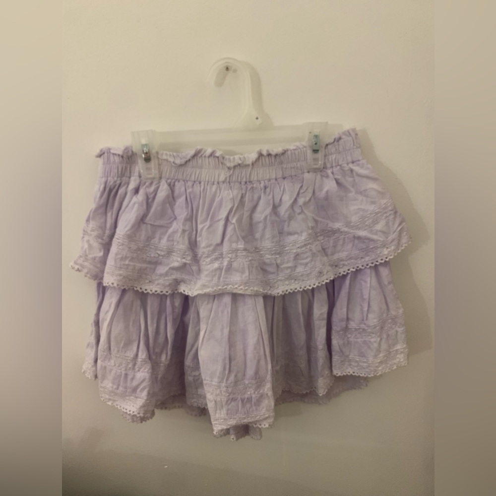Loveshackfancy mini skirt in purple